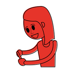happy person using cellphone icon image