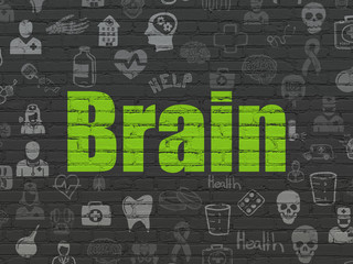 Health concept: Brain on wall background