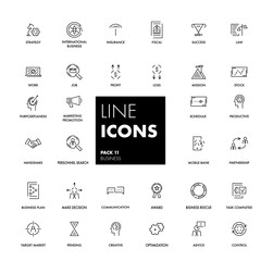 Line icons set. Business