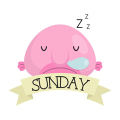 Sunday Blob Fish Feeling In White Background
