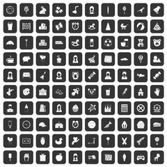 100 child center icons set black