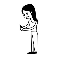happy person using cellphone icon image
