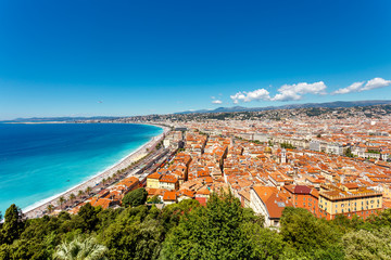 Panorama view of Nice, Cote d Azur, France. 