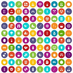 100 child health icons set color