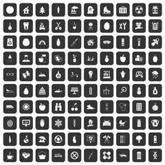 100 child health icons set black