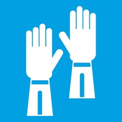 Fototapeta premium Gloves icon white