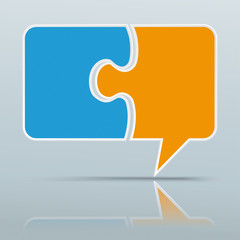 Colored Paper Speech Bubble Puzzle Gray Mirror
