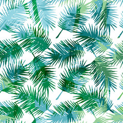 Fototapeta na wymiar Seamless exotic pattern with tropical palm leaves.