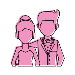 husband and wife avatars wedding icon image