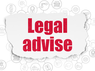 Law concept: Legal Advise on Torn Paper background