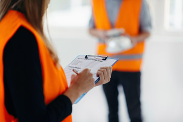 Fototapeta premium Engineers checking light