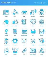 Modern thin line icons set of business contact. Premium quality outline symbol set. Simple linear pictogram pack. Editable line series