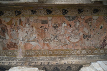 Paintings at Veerabhadra temple Lepakshi Andhra Pradesh