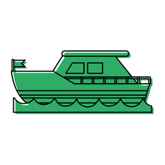ship on water  sideview with flag icon image