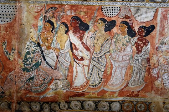 Paintings at Veerabhadra temple Lepakshi Andhra Pradesh