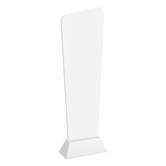 Outdoor advertising stand display mockup isolated on white background. Vector illustration