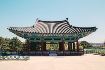 Obraz premium Korean heritage site Anapji Pond at Gyeongju, South Korea in spring