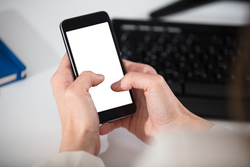 Person's Hand Holding Smart Phone