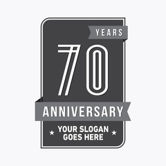 70th anniversary logo. Vector and illustration.

