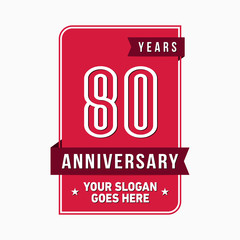 80th anniversary logo. Vector and illustration.
