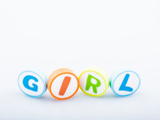  alphabet printed on the shape eraser for learning purposes. Copy space for text and logo.