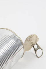 Aluminum silver shiny open food can