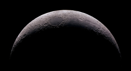 Fototapeta premium Wysoki szczegół 15% Crescent Moon zastrzelony przy ogniskowej 2.700 mm