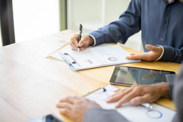 business people discussing together in meeting room