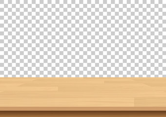 Wood table top on isolated background. Vector illustration