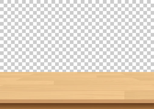 Wood table top on isolated background. Vector illustration