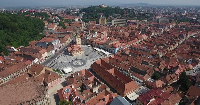 Brasov Romania aerial video footage