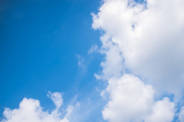 Fantastic soft white clouds against blue sky background