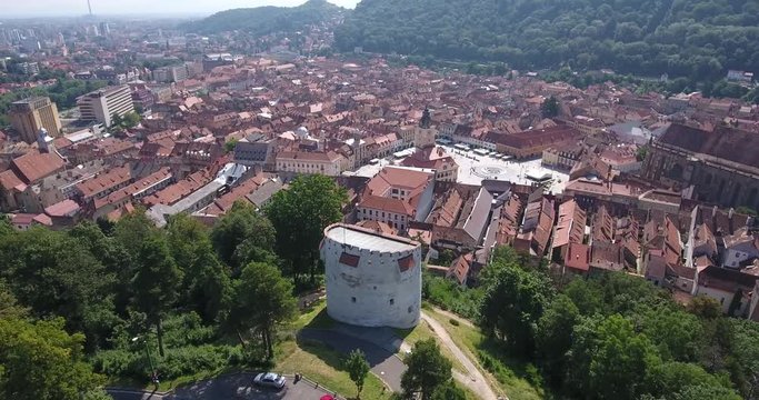 Brasov Romania aerial video footage 