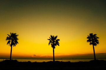 夕焼けのアクアライン