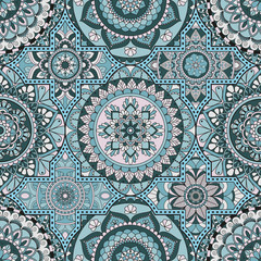 Patchwork pattern. Vintage decorative elements. Hand drawn background. Islam, Arabic, Indian, ottoman motifs. Perfect for printing on fabric or paper.