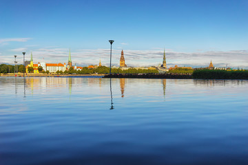 City of Riga with reflection in water