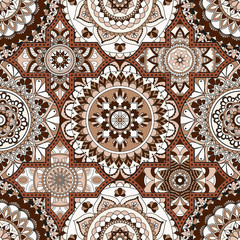 Patchwork pattern. Vintage decorative elements. Hand drawn background. Islam, Arabic, Indian, ottoman motifs. Perfect for printing on fabric or paper.