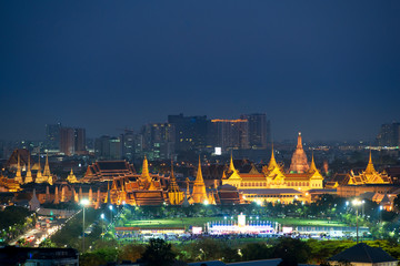 Wat Phra Kaew and Grand palace in Bangkok, Thailand. Wat Phra Kaew is famous temple in Thailand.