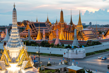 Fototapeta premium Wat Phra Kaew, Temple of the Emerald Buddha, Bangkok, Thailand. Wat Phra Kaew is famous temple in Thailand.