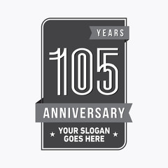 105 years anniversary design template. Vector and illustration.
