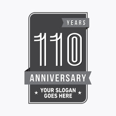 110 years anniversary design template. Vector and illustration.
