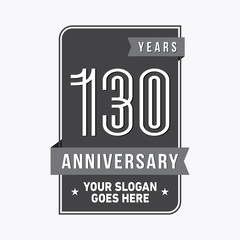 130 years anniversary design template. Vector and illustration.
