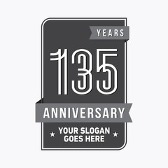 135 years anniversary design template. Vector and illustration.
