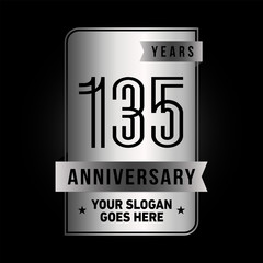 135 years anniversary design template. Vector and illustration.
