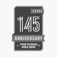 145 years anniversary design template. Vector and illustration.
