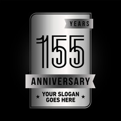 155 years anniversary design template. Vector and illustration.
