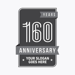 160 years anniversary design template. Vector and illustration.
