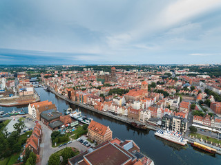 Fototapeta na wymiar Old town of Gdansk, top view