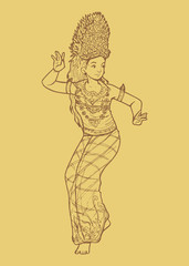 Fototapeta na wymiar Traditional Indonesian dance from Bali, Tari Legong