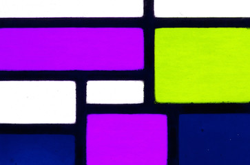 Image of a multicolored stained glass window